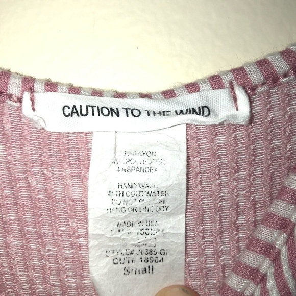 Caution To The Wind Striped Button Front Romper Size Small - Picture 2 of 8